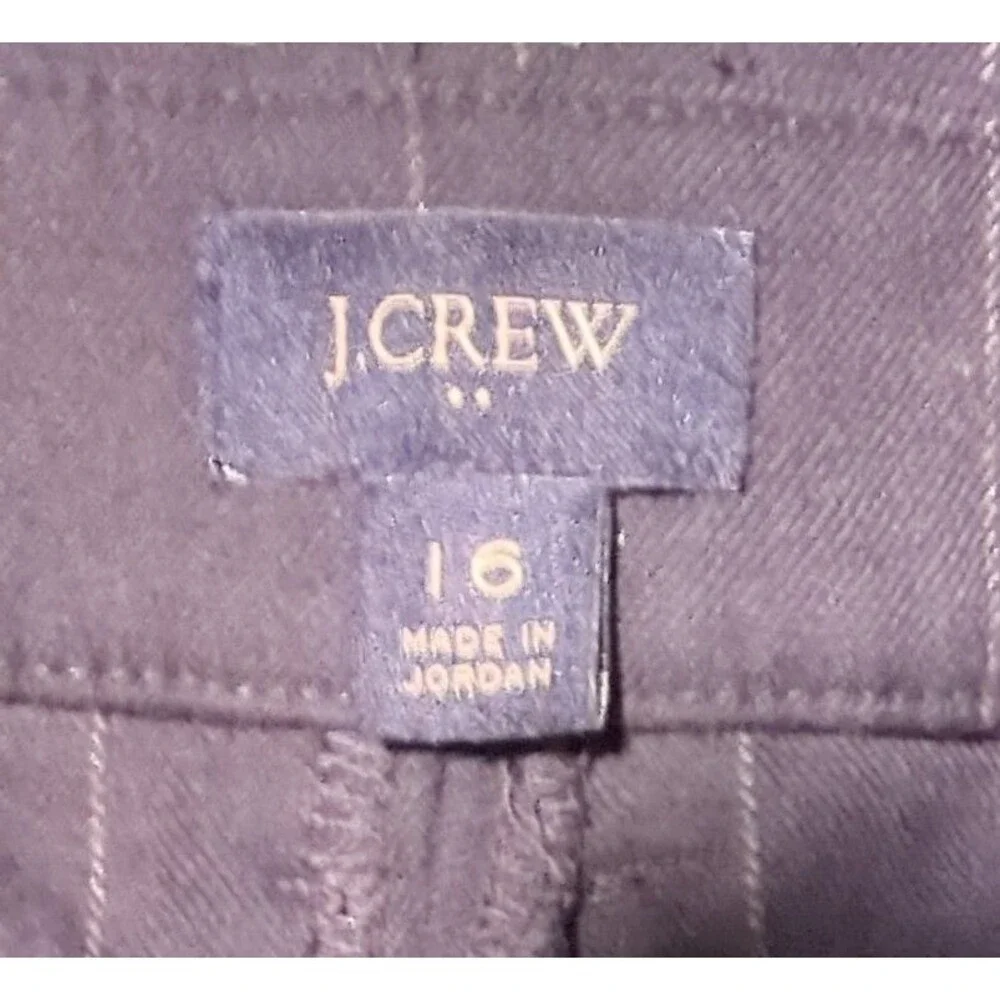 J.Crew Women's 16 Relaxed Fit Pleated Wide Leg Trousers Navy Pinstripe Office